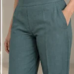 Trouser detail of The Teal Everyday Buti Kurta Set
