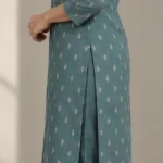Side view of The Teal Everyday Buti Kurta Set