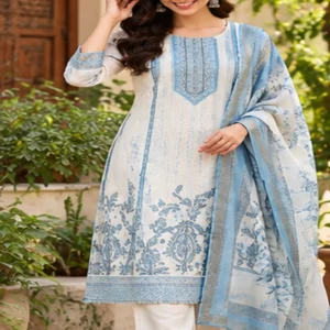 Azure Grace Chanderi Embroidered Elevated Set