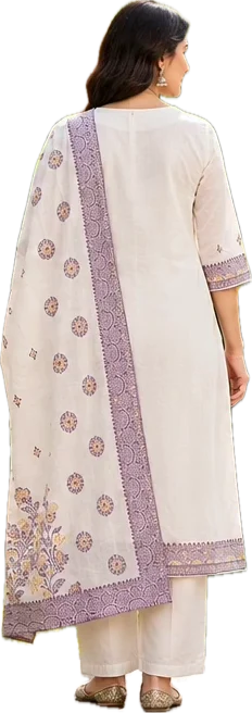 Ivory Poise Cotton Jacquard Workday Set